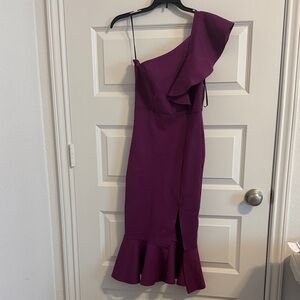 SHEIN One-Shoulder Purple Dress